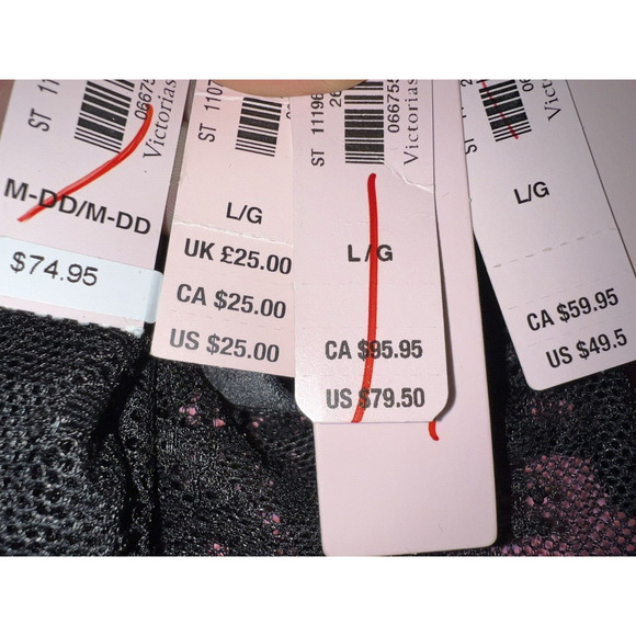 Victoria's Secret M/DD 34DDD/36DD CORSET TOP BRA SET M cutout Panty velour BLACK - Picture 14 of 14